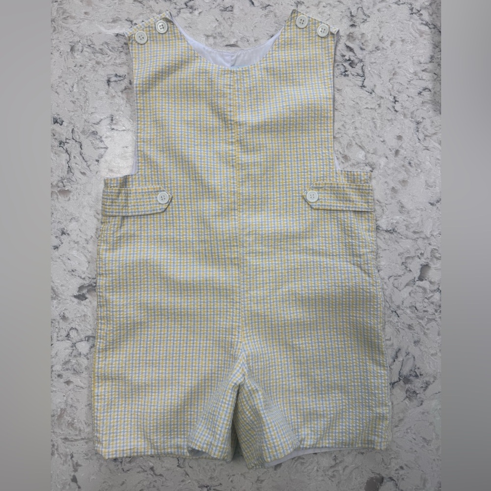 Yellow & blue gingham boys Jon Jon